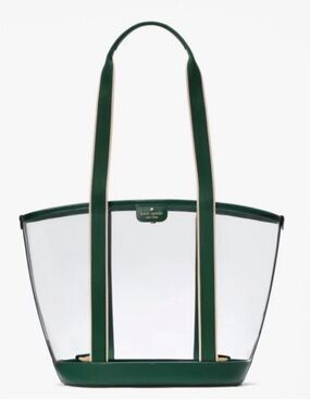Kate Spade Clear Tote with Green Trim